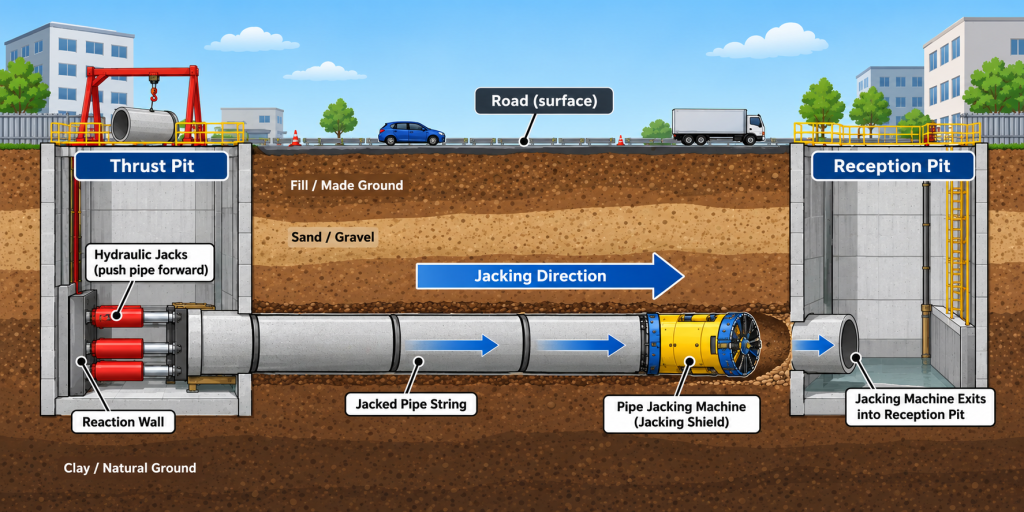 Subterranean Pipe Jacking Infographic